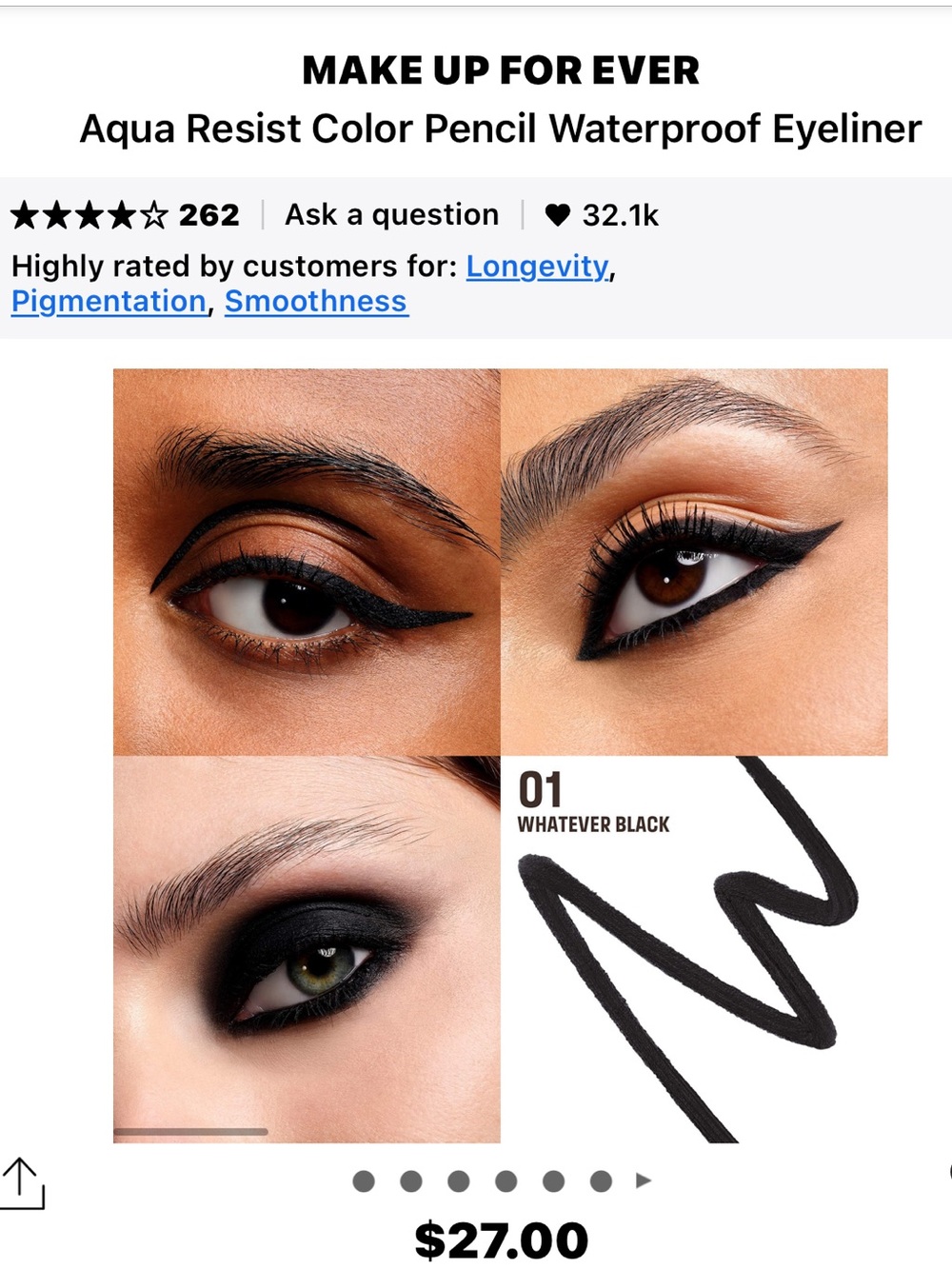 Makeup Forever Waterproof Eyeliner Pencil — Whatever Black (01)